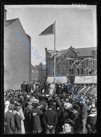 Raising The Flag At The Start Of Building The Salvation Army Hall In Abbey Road — Nowstalgia Gallery