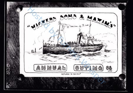 Cartoon Sketch Vickers Sons and Maxims Outing 1908 on Philomel — Nowstalgia Gallery