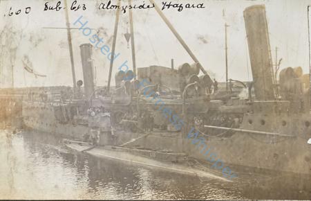Submarine C 13 Alongside HMS Hazard — Nowstalgia Gallery