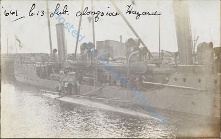 Submarine C 13 Alongside HMS Hazard — Nowstalgia Gallery