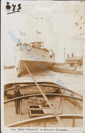 Warship Sao Paulo In Tow After Launch 20-4-1909 — Nowstalgia Gallery
