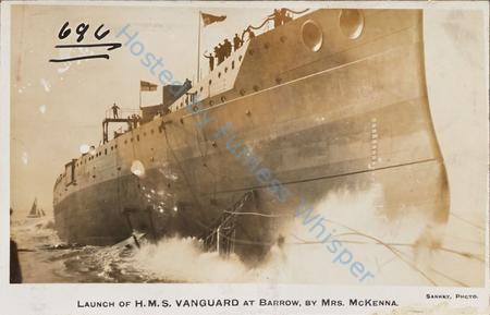 Warship Launch Of HMS Vanguard — Nowstalgia Gallery
