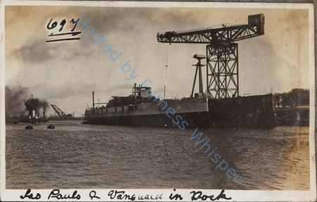 Sao Paulo and HMS Vanguard in Buccleuch Dock — Nowstalgia Gallery