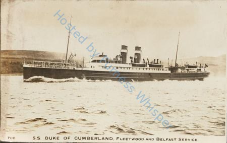 Fleetwood Belfast Passenger Steamer Duke Of Cumberland — Nowstalgia Gallery