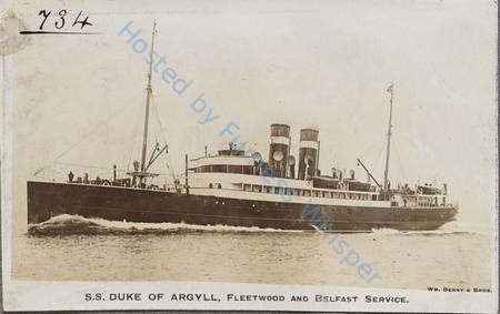Steamer Duke of Argyll Built 1909 — Nowstalgia Gallery