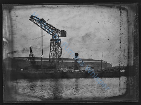 Crane lifting Brazilian Ferry and hauler HALIZONES in Devonshire Dock — Nowstalgia Gallery