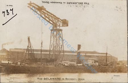 Crane lifting Brazilian Ferry and hauler HALIZONES in Devonshire Dock — Nowstalgia Gallery