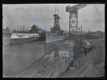 HMS Vanguard and Sao Paulo At Fitting Out Berth In Buccleuch Dock — Nowstalgia Gallery