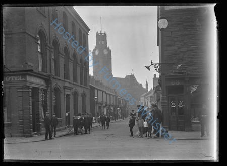 Paxton Street Bull Hotel Corner Looking Towards Town Hall — Negative