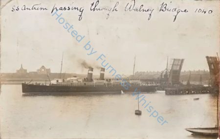 TSS Antrim LMS Railway Steamer L 1904 Passing through Walney Bridge — Nowstalgia Gallery