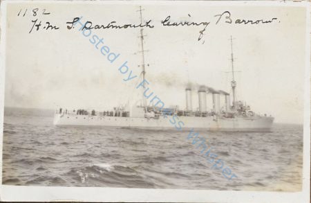 Cruiser HMS Dartmouth L 1911 Leaving Barrow — Nowstalgia Gallery