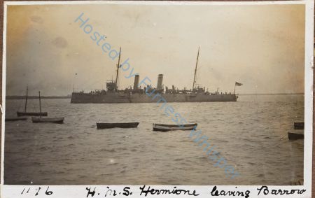 2nd Class Cruiser HMS Hermione leaving Barrow — Nowstalgia Gallery