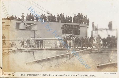 Battlecruiser HMS Princess Royal leaving Buccleuch Dock — Nowstalgia Gallery