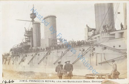 Battlecruiser HMS Princess Royal leaving Buccleuch Dock — Nowstalgia Gallery