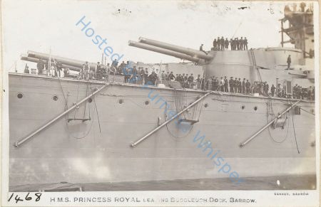 Battlecruiser HMS Princess Royal leaving Buccleuch Dock — Nowstalgia Gallery
