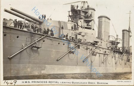 Battlecruiser HMS Princess Royal leaving Buccleuch Dock — Nowstalgia Gallery
