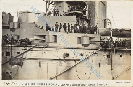 Battlecruiser HMS Princess Royal leaving Buccleuch Dock — Nowstalgia Gallery
