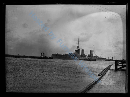 Battlecruiser HMS Princess Royal leaving Buccleuch Dock — Nowstalgia Gallery