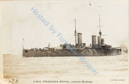 Battlecruiser HMS Princess Royal leaving Barrow — Nowstalgia Gallery