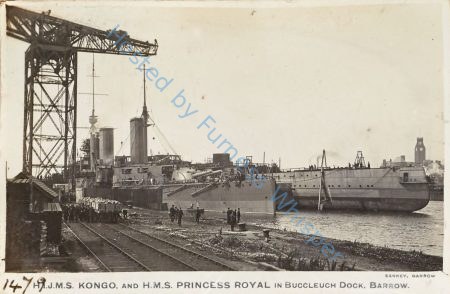 Battlecruiser HMS Princess Royal and HIJMS Kongo in Buccleuch Dock — Nowstalgia Gallery