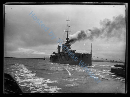 Battlecruiser HMS Princess Royal leaving Barrow, towed by Cartmel — Nowstalgia Gallery