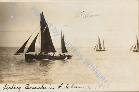 Fishing Smacks in Fleetwood Channel. RELIANCE to the left. — Nowstalgia Gallery