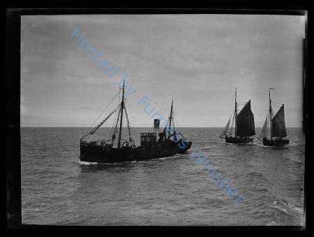 Steam Trawler FD181 Magnus Towing 2 Sail Trawlers — Nowstalgia Gallery