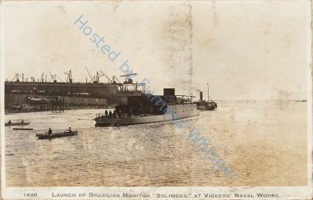 Launch of Brazilian Monitor SOLIMOES at Vickers Naval Works — Nowstalgia Gallery