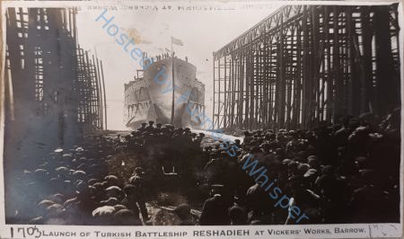 Reshadieh, (HMS Erin) entering the water — Nowstalgia Gallery