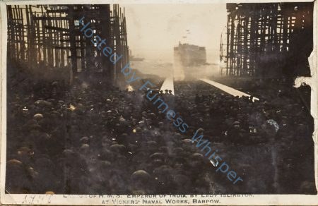 Launch of HMS Emperor of India, beyond slipway — Nowstalgia Gallery
