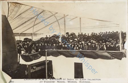 Launch of HMS EMPEROR OF INDIA by Lady Islington Launch Platform — Nowstalgia Gallery