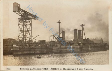 Turkish Battleship RESHADIEH - renamed HMS ERIN, in Buccleuch Dock, Barrow — Nowstalgia Gallery