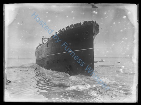 Cunard Liner SCYTHIA launched at Barrow by Vickers ltd. March 23rd 1920 — Nowstalgia Gallery