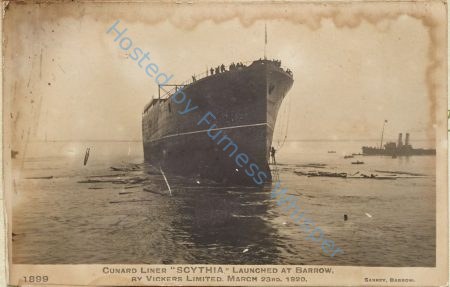 Cunard Liner SCYTHIA launched at Barrow by Vickers ltd. March 23rd 1920 — Nowstalgia Gallery