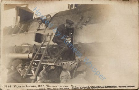 Vickers Airship, R80, Walney Island    Captain Little entering Gondola — Nowstalgia Gallery