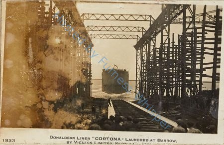Donaldson Liner CORTONA Launched at Barrow by Vickers Ltd Sept 14th, 1920 — Nowstalgia Gallery