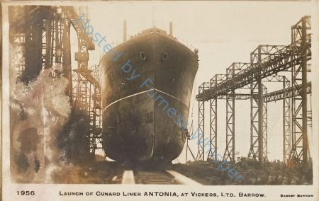 Launch of Cunard Liner ANTONIA, at Vickers, Ltd. Barrow — Nowstalgia Gallery
