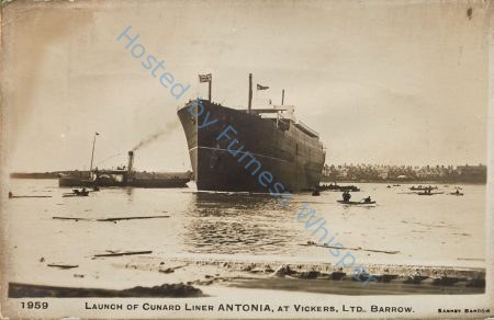 Launch of Cunard Liner ANTONIA, at Vickers, Ltd. Barrow — Nowstalgia Gallery