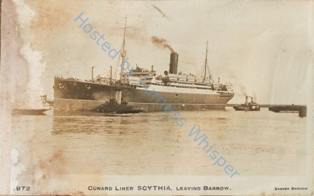 Cunard Liner SCYTHIA leaving Barrow — Nowstalgia Gallery