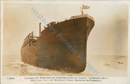 Launch of Australian Commonwealth Liner HOBSONS BAY, Oct 4th 1921, at Vickers Yard, Barrow-in-Furness — Nowstalgia Gallery
