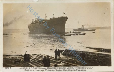 Launch of Australian Commonwealth Liner HOBSONS BAY, Oct 4th 1921, at Vickers Yard, Barrow-in-Furness — Nowstalgia Gallery
