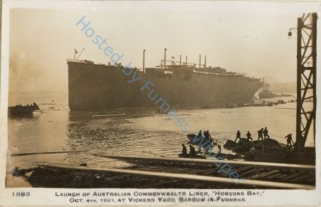Launch of Australian Commonwealth Liner HOBSONS BAY, Oct 4th 1921, at Vickers Yard, Barrow-in-Furness — Nowstalgia Gallery