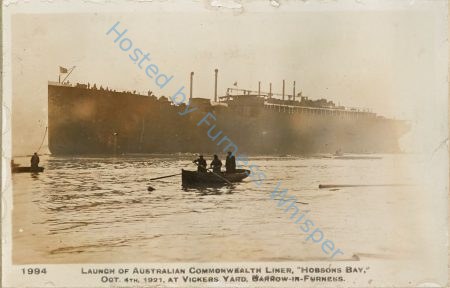 Launch of Australian Commonwealth Liner HOBSONS BAY, Oct 4th 1921, at Vickers Yard, Barrow-in-Furness — Nowstalgia Gallery