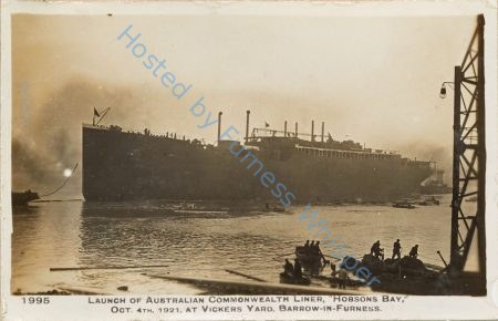 Launch of Australian Commonwealth Liner HOBSONS BAY, Oct 4th 1921, at Vickers Yard, Barrow-in-Furness — Nowstalgia Gallery